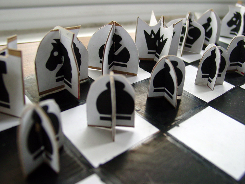 chess set in progress