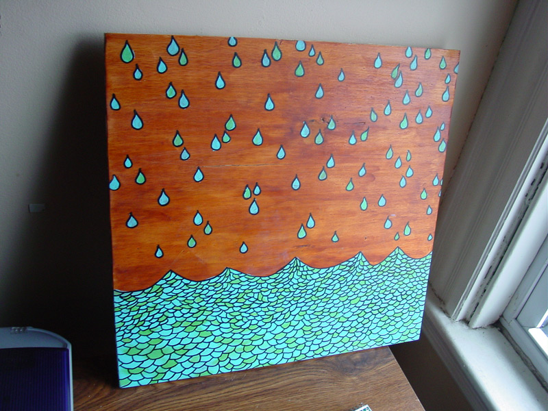 water drops painting